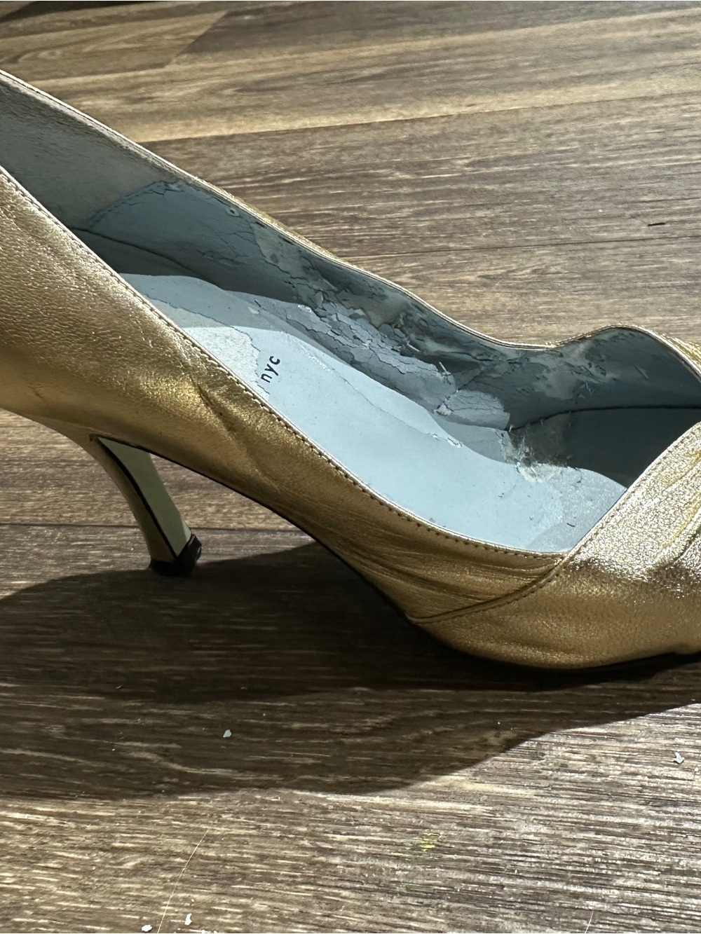 Cynthia Rowley Metallic Gold Dress Peep Toe Pumps